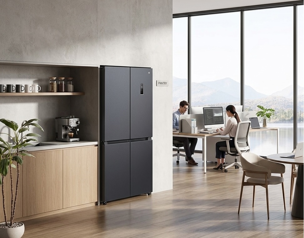 Tủ lạnh Xiaomi cho văn phòng Thái Nguyên thiết kế tối giản, vận hành êm ái đáp ứng trọn vẹn nhu cầu lưu trữ cho chốn công sở.